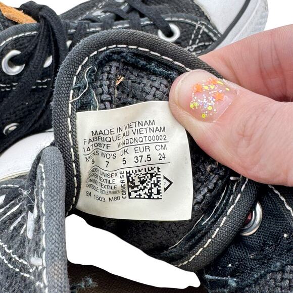 Converse Chuck Taylor All Star Black Woven Tweed Lace Up Unisex Sneaker Shoes - Picture 9 of 10